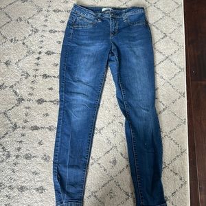 Stretchy dark blue jeans